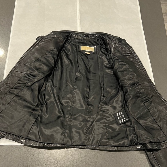 Black Xs small MICHAEL KORS GENUINE LEATHER JACKET . - Picture 5 of 5
